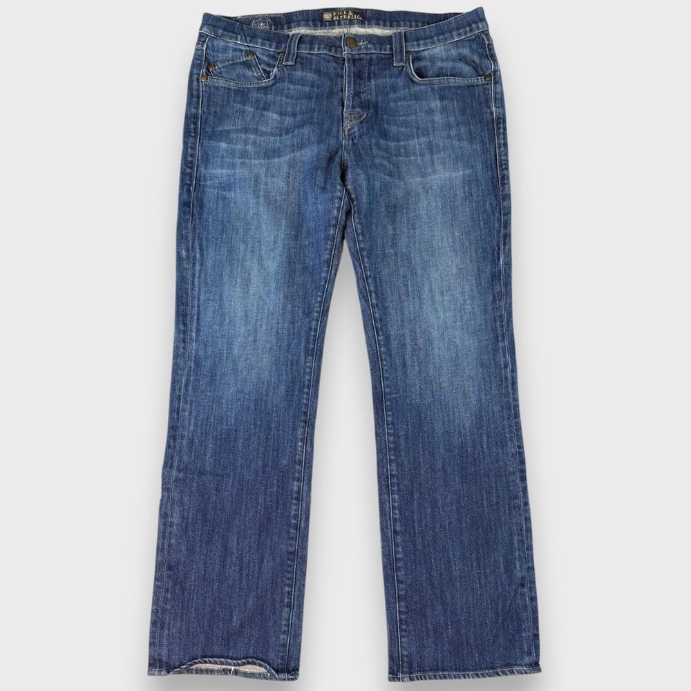 Rock & Republic Y2K Men's Straight Leg Jeans Pocket Logo Dark Blue Wash Size 38"